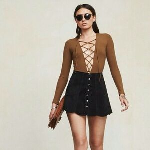 Reformation Avalon Bodysuit in Brown